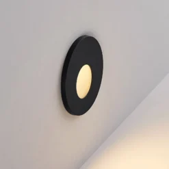 Molto Luce LED uppoasennusvalaisin Wall 68R RD, alumiini, musta, CCT-arvo