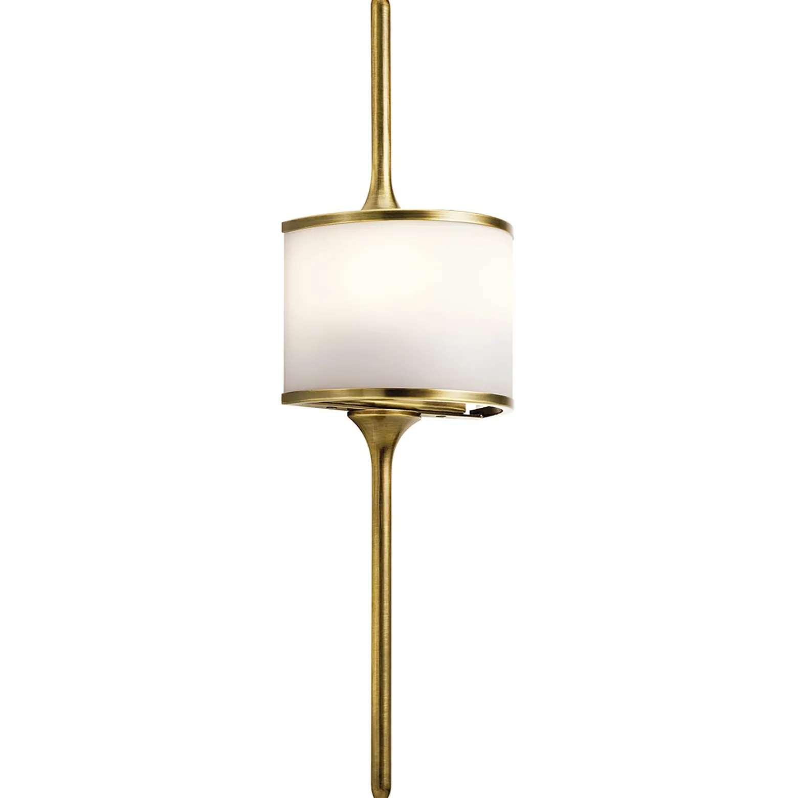 Mona-LED-seinävalaisin IP44 K55,9cm messinki natur
