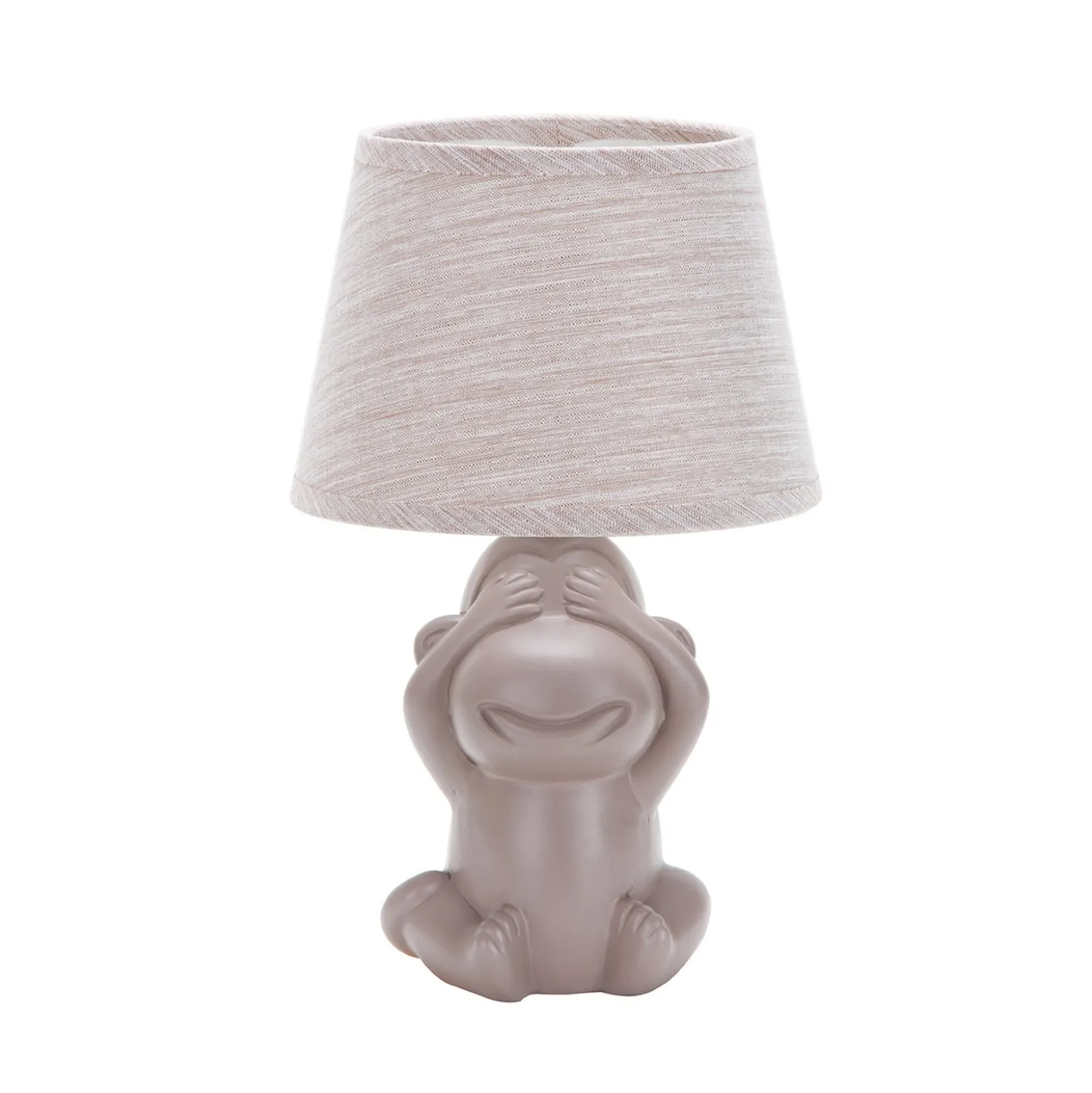 Monkey pöytävalaisin, ruskea, keraaminen, 28 cm korkea, E14