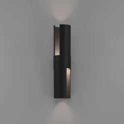 Montelauro-LED-ulkoseinälamppu, musta, korkeus 32 cm, metalli