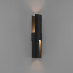 Montelauro-LED-ulkoseinälamppu, musta, korkeus 32 cm, metalli