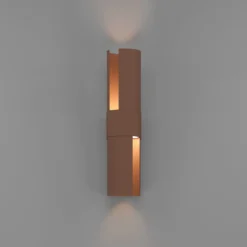 Montelauro-LED-ulkoseinälamppu, ruosteenvärinen, korkeus 32 cm, metallia