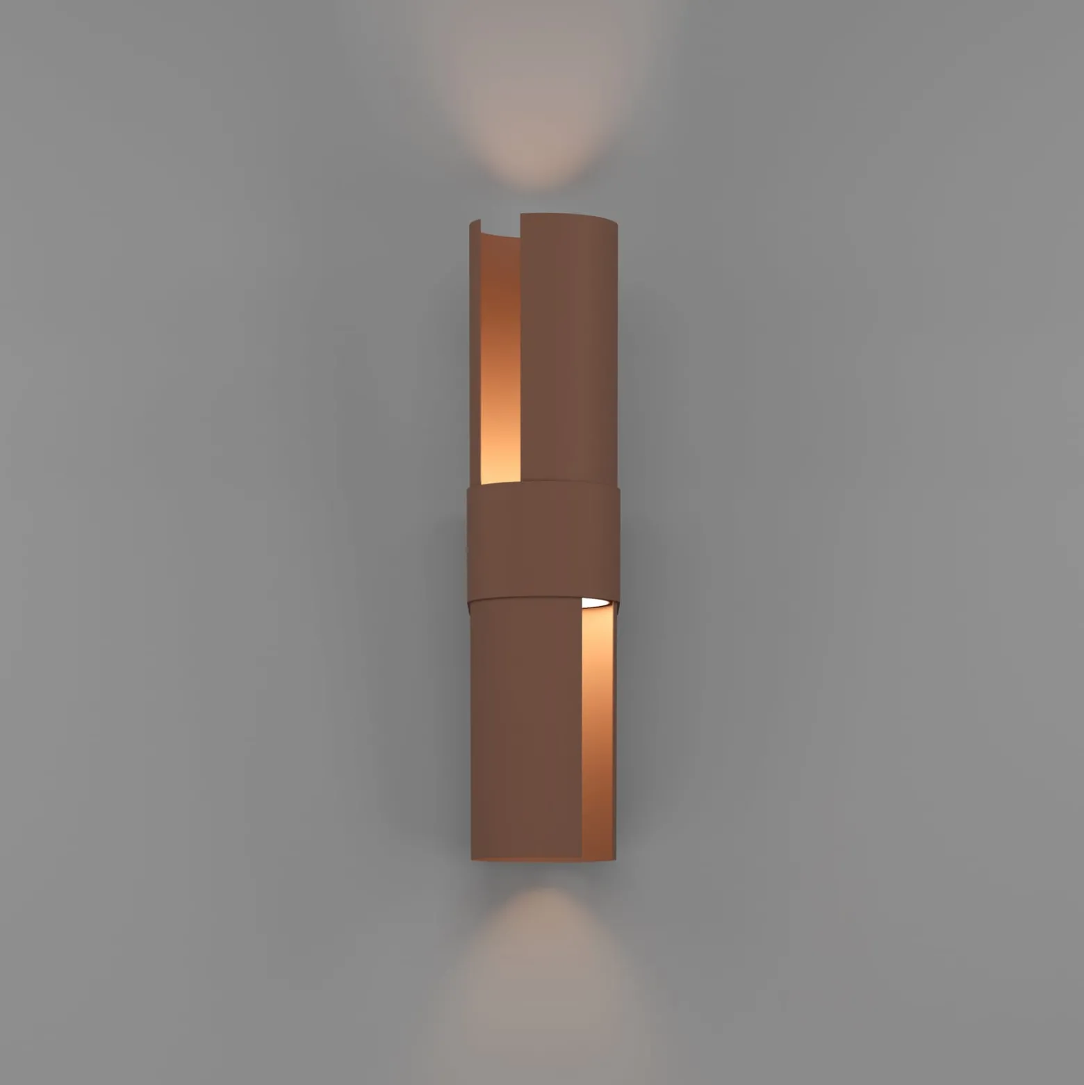 Montelauro-LED-ulkoseinälamppu, ruosteenvärinen, korkeus 32 cm, metallia