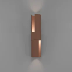 Montelauro-LED-ulkoseinälamppu, ruosteenvärinen, korkeus 32 cm, metallia