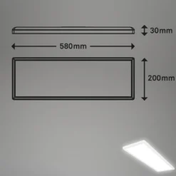 Move LED-paneeli, anturi, 58 x 20 cm, IP44, muovi, valkoinen