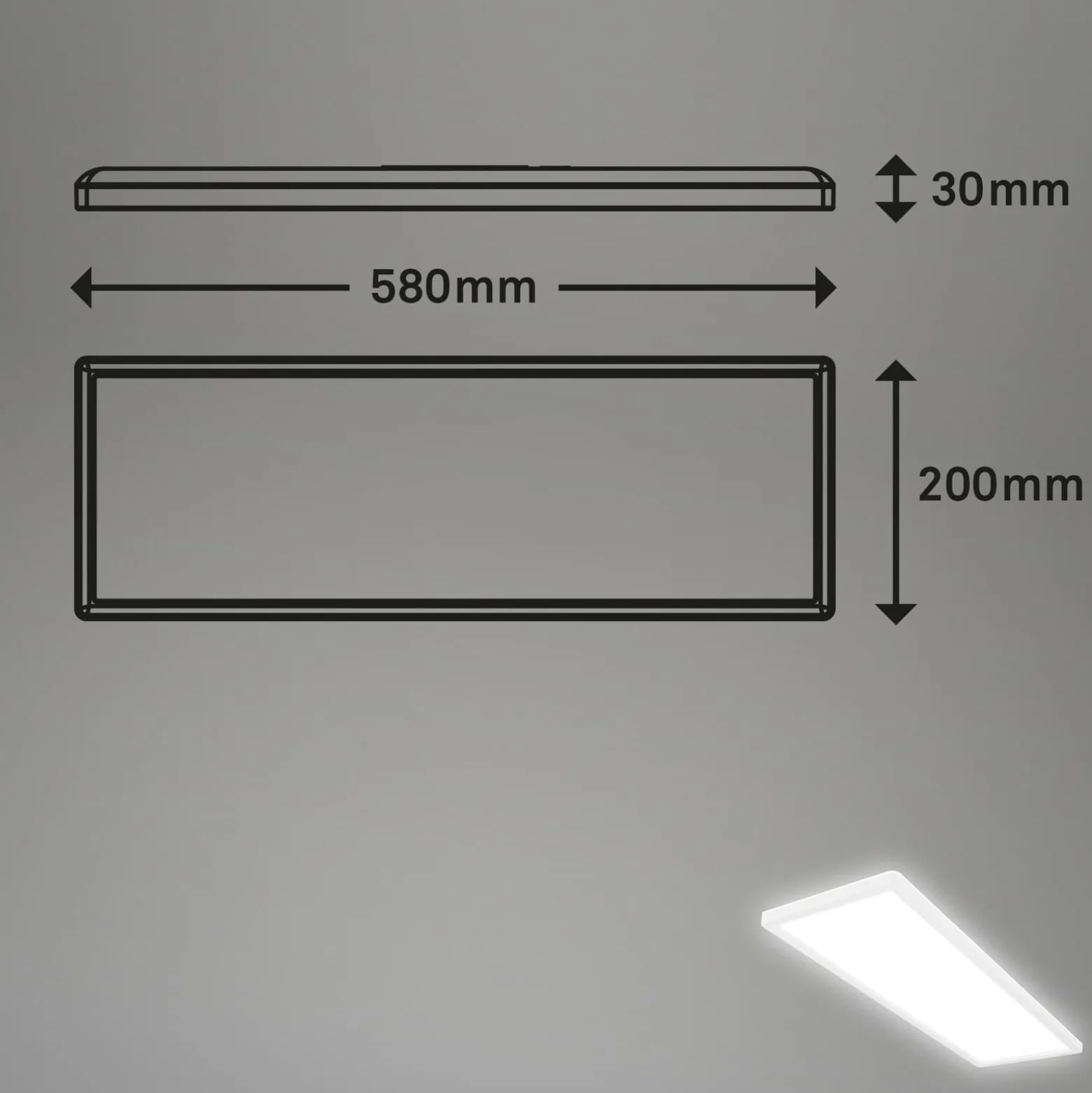 Move LED-paneeli, anturi, 58 x 20 cm, IP44, muovi, valkoinen