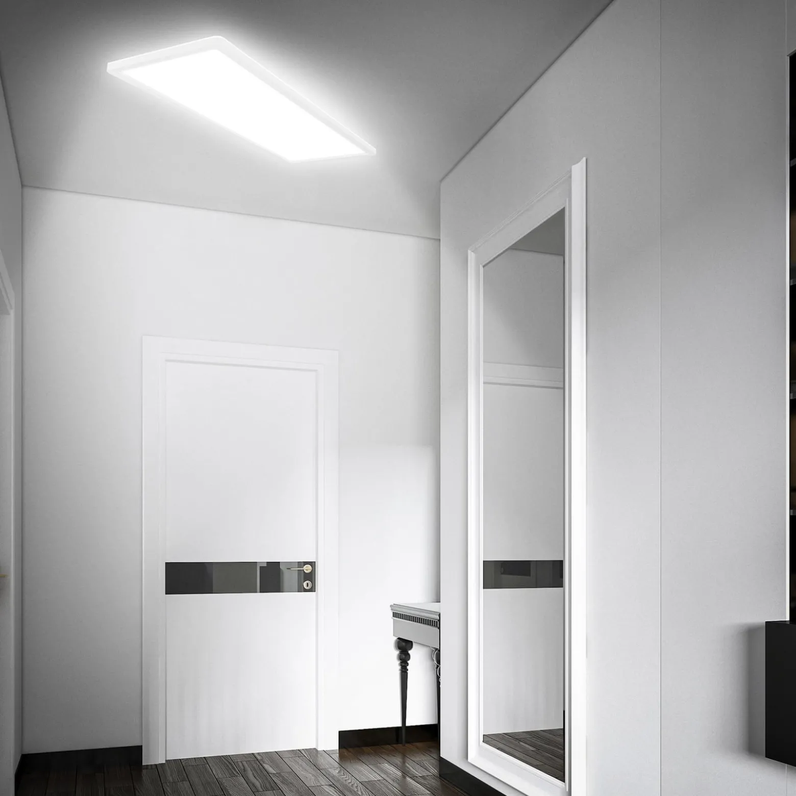 Move LED-paneeli, anturi, 58 x 20 cm, IP44, muovi, valkoinen