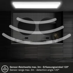 Move LED-paneeli, anturi, 58 x 20 cm, IP44, muovi, valkoinen