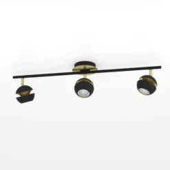 Mustakultainen LED-kattovalaisin Nocito – 3-lampp.