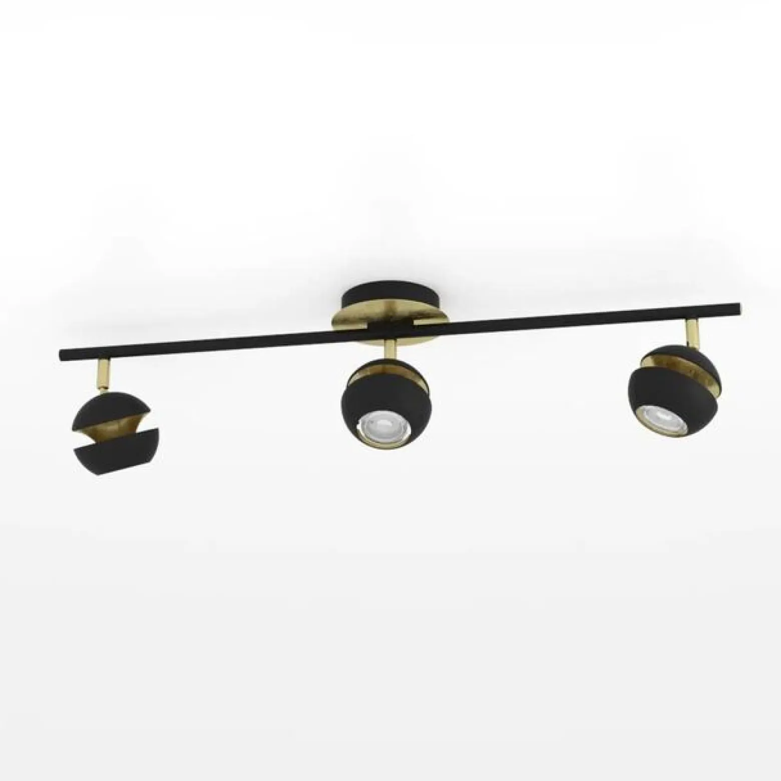 Mustakultainen LED-kattovalaisin Nocito – 3-lampp.
