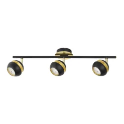 Mustakultainen LED-kattovalaisin Nocito – 3-lampp.