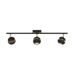 Mustakultainen LED-kattovalaisin Nocito – 3-lampp.