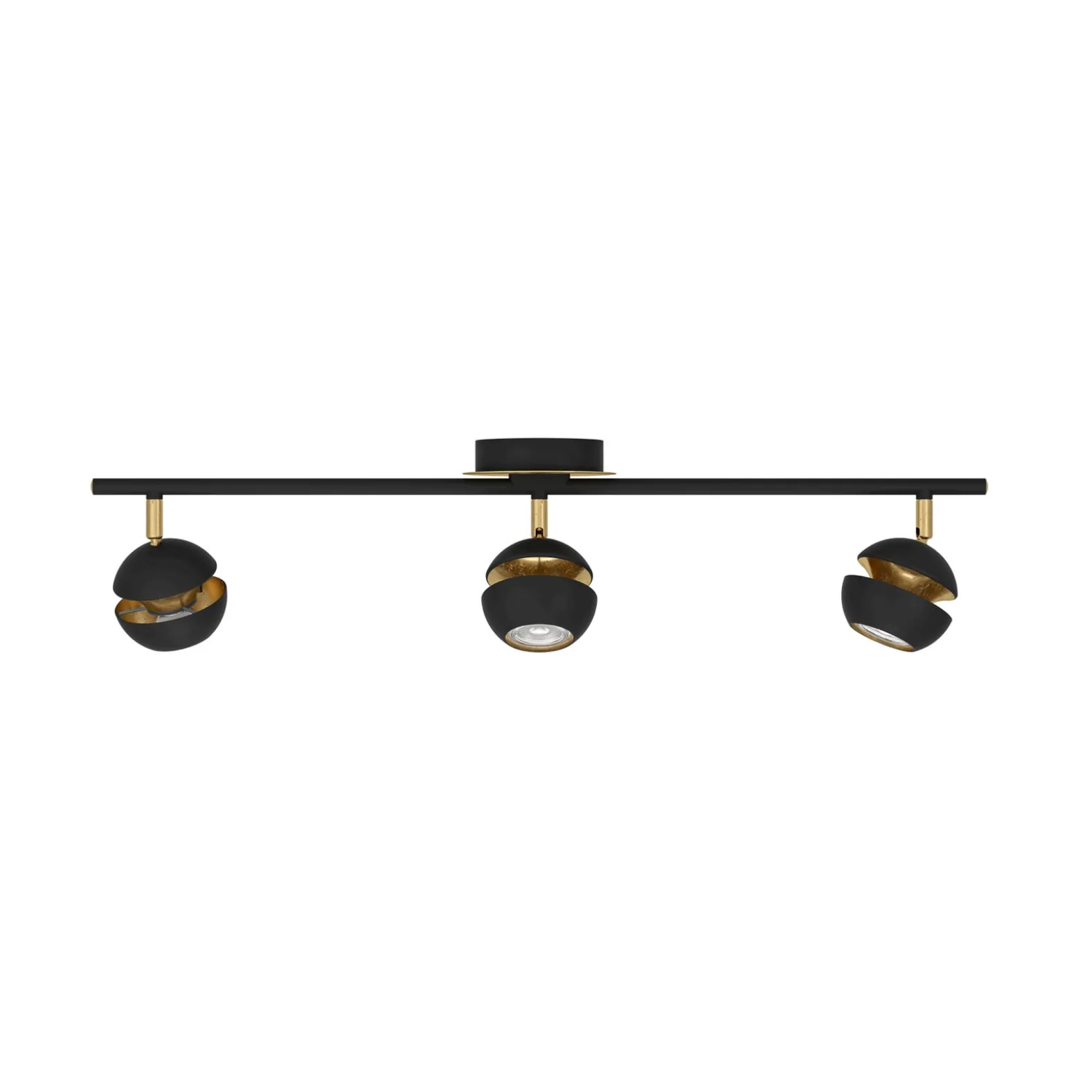 Mustakultainen LED-kattovalaisin Nocito – 3-lampp.
