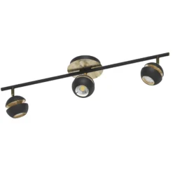 Mustakultainen LED-kattovalaisin Nocito – 3-lampp.