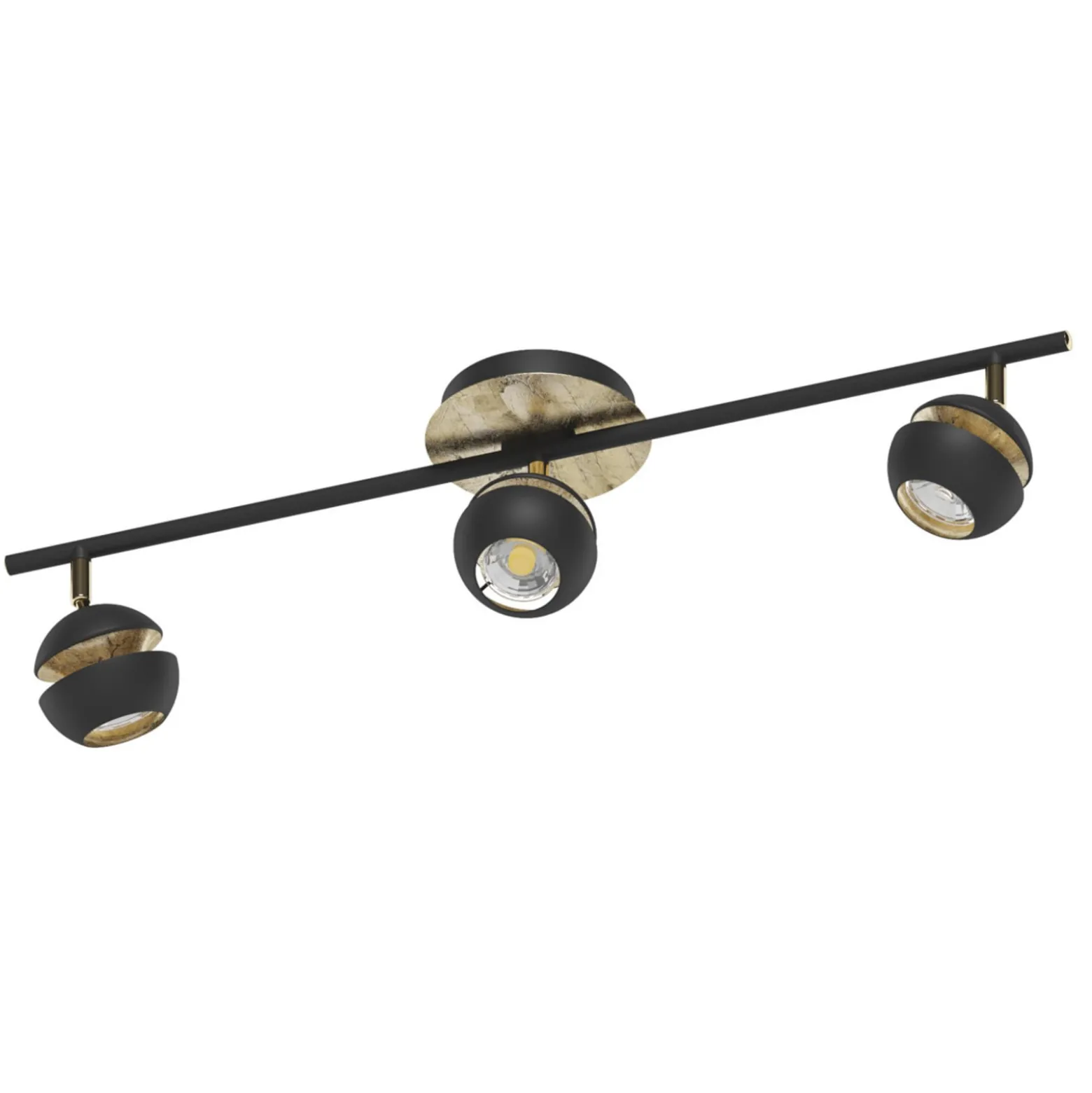 Mustakultainen LED-kattovalaisin Nocito – 3-lampp.