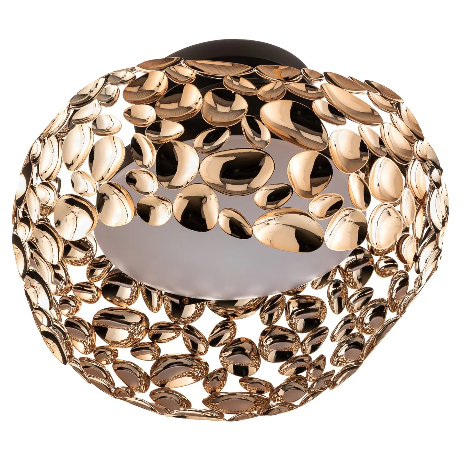 Narisa LED-kattovalaisin, Ø 46 cm, ruusukultaa