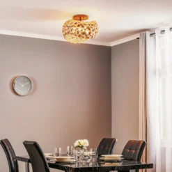 Narisa LED-kattovalaisin, Ø 46 cm, ruusukultaa
