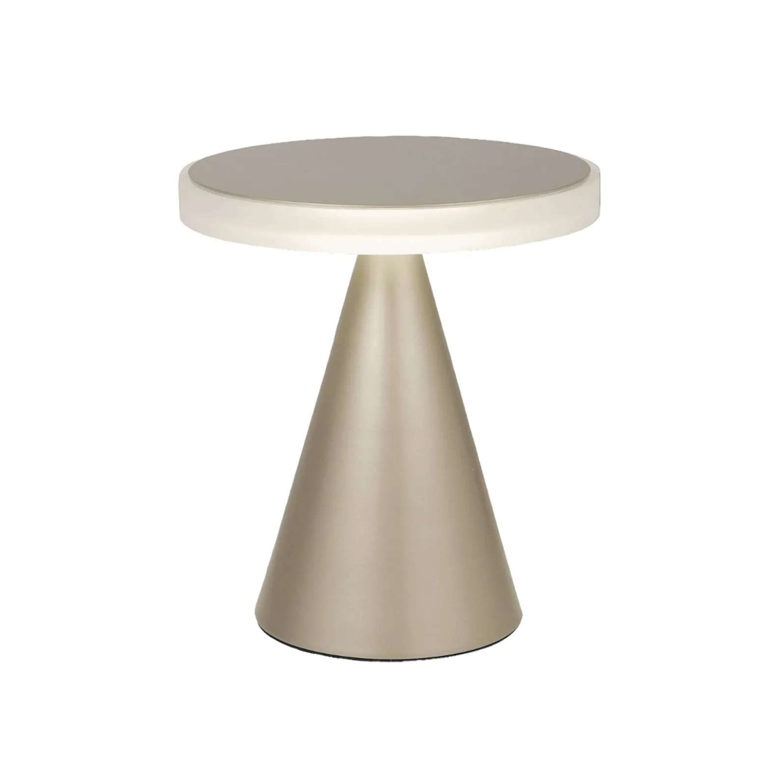 Neutra LED-pöytävalaisin, korkeus 27 cm, matta kultainen, kosketushimmennin