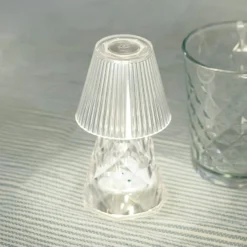 Newgarden LED-pöytävalaisin Lola 12 lux, paristo, läpinäkyvä, läpinäkyvä