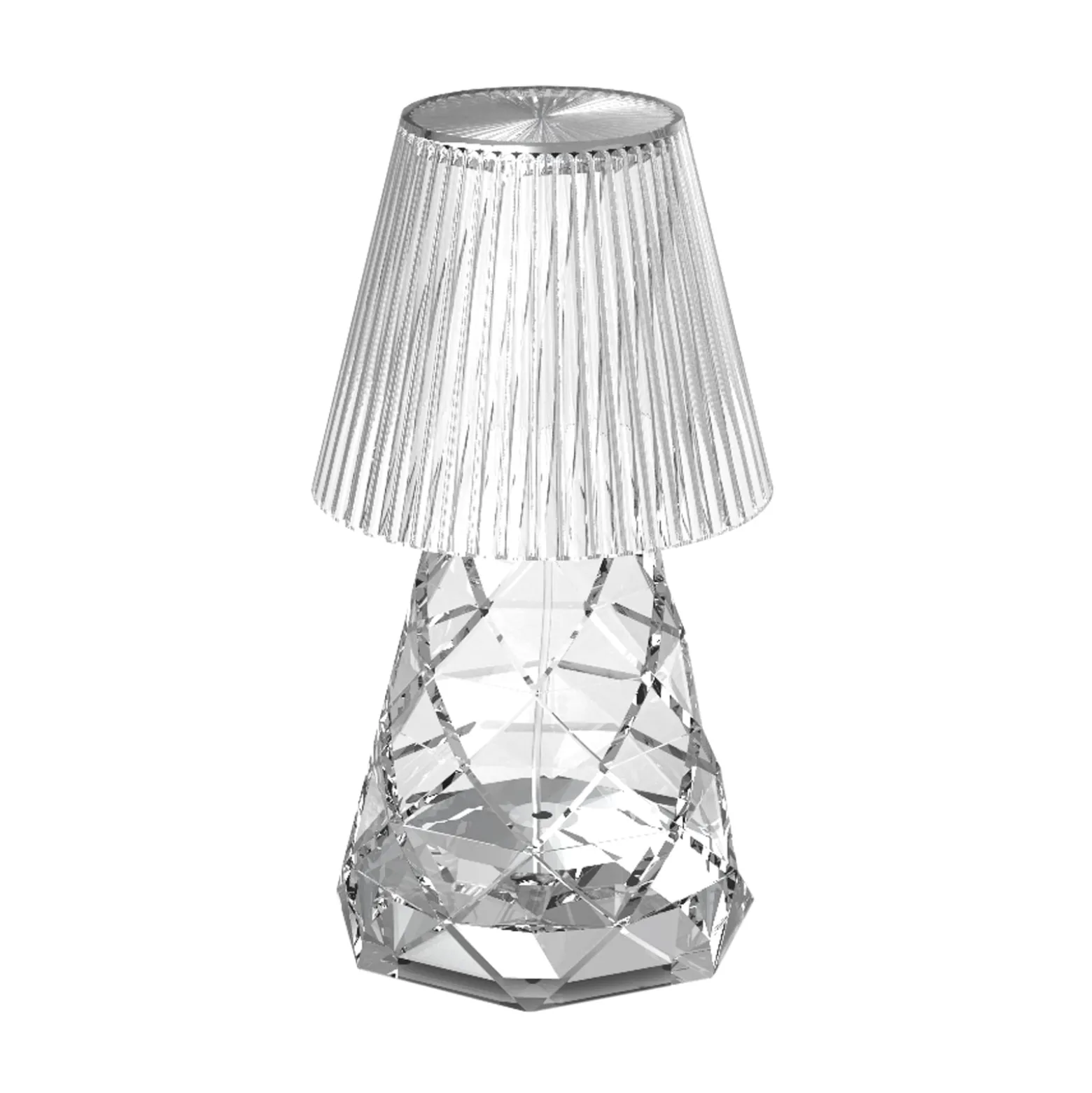 Newgarden LED-pöytävalaisin Lola 12 lux, paristo, läpinäkyvä, läpinäkyvä
