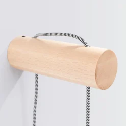 Nimbi seinävalaisin, vaaleaa puuta, korkeus 67 cm, puu/lasi