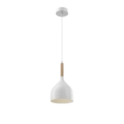 Noak riippuvalaisin, valkoinen/luonnonpuinen, Ø 17 cm