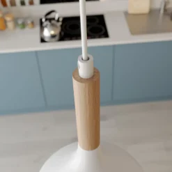 Noak riippuvalaisin, valkoinen/luonnonpuinen, Ø 17 cm