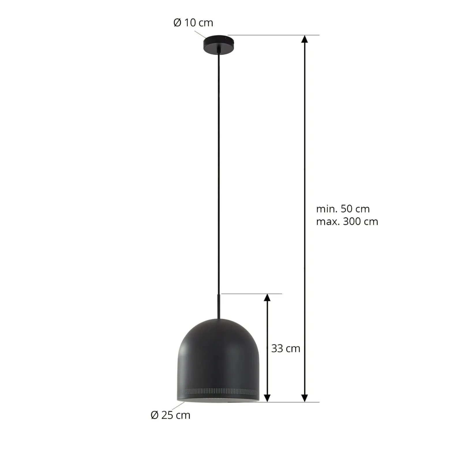 NOLA Oura-riippuvalaisin, Ø 25 cm, musta, rauta, E27
