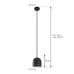 NOLA Oura-riippuvalaisin, Ø 15 cm, musta, rauta, E27