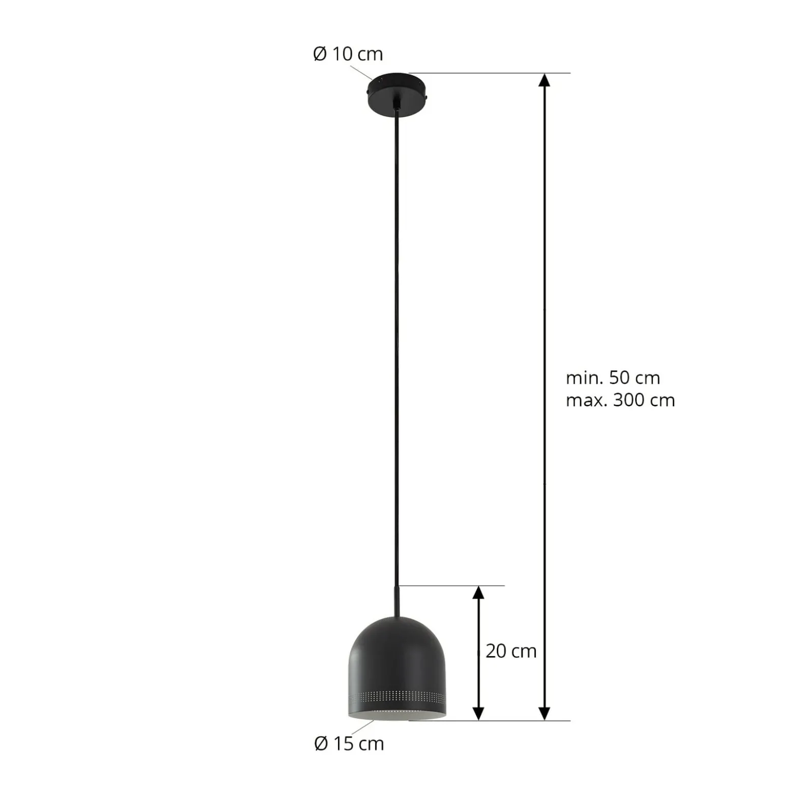 NOLA Oura-riippuvalaisin, Ø 15 cm, musta, rauta, E27