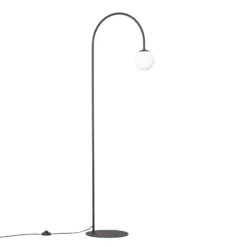 Nova-lattiavalaisin, lasi/metalli, musta/valkoinen, korkeus 155 cm