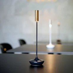 Nucandle LED ladattava pöytävalaisin, musta/kupari, IP54, himmennettävä