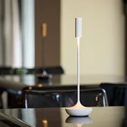 Nucandle LED ladattava pöytävalaisin, valkoinen, IP54, himmennettävä