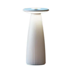 Nuflair ladattava LED-pöytävalaisin, harmaa, IP54, himmennettävä, 24 cm