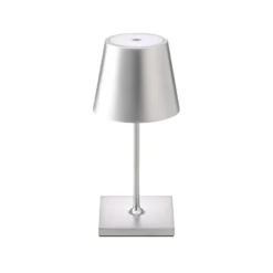 Nuindie mini LED ladattava pöytävalaisin, Easy Connect, hopea, himm.