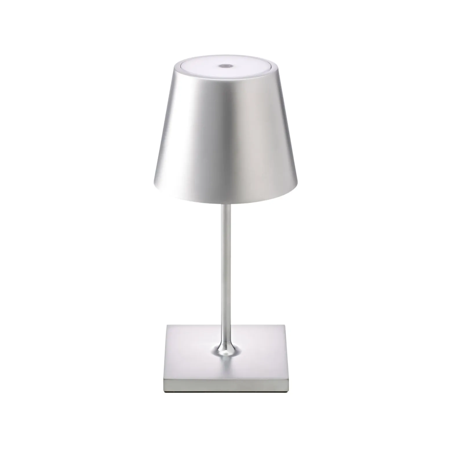 Nuindie mini LED ladattava pöytävalaisin, Easy Connect, hopea, himm.