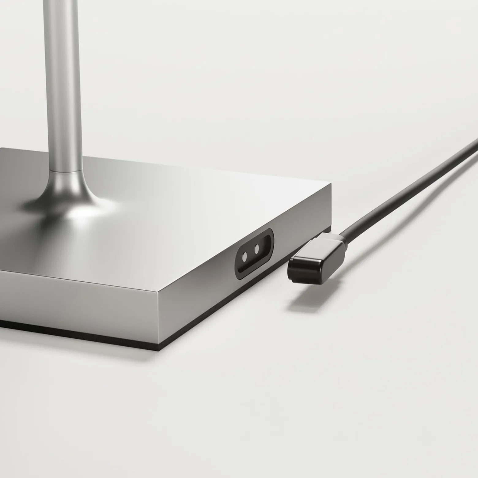 Nuindie mini LED ladattava pöytävalaisin, Easy Connect, hopea, himm.