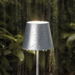 Nuindie mini LED ladattava pöytävalaisin, Easy Connect, hopea, himm.