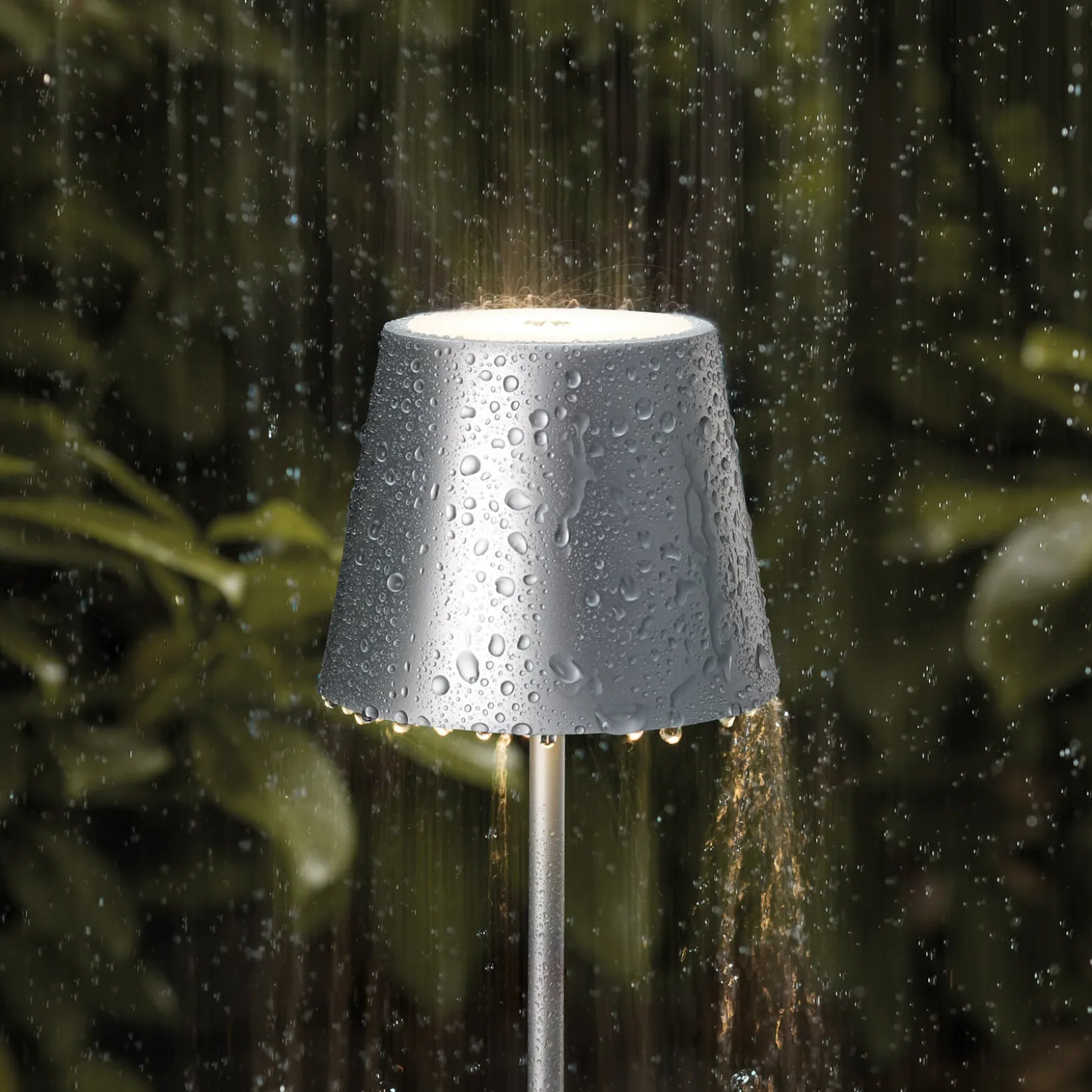 Nuindie mini LED ladattava pöytävalaisin, Easy Connect, hopea, himm.