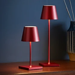 Nuindie mini LED ladattava pöytävalaisin, Easy Connect, punainen,