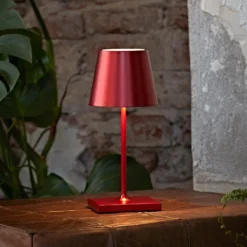 Nuindie mini LED ladattava pöytävalaisin, Easy Connect, punainen,
