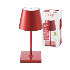 Nuindie mini LED ladattava pöytävalaisin, Easy Connect, punainen,