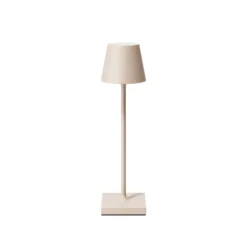 Nuindie tasku LED ladattava pöytävalaisin, beige, IP54, himmennettävä