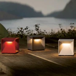Nutalis mini LED ladattava pöytävalaisin, musta, IP54, himmennettävä