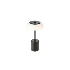 Nuura LED-akkukäyttöinen pöytälamppu Blossi, korkeus 26 cm, musta/opaalinen