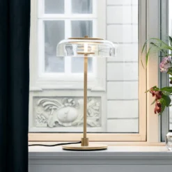 Nuura LED-pöytävalaisin Blossi, korkeus 43 cm, kultainen/kirkas