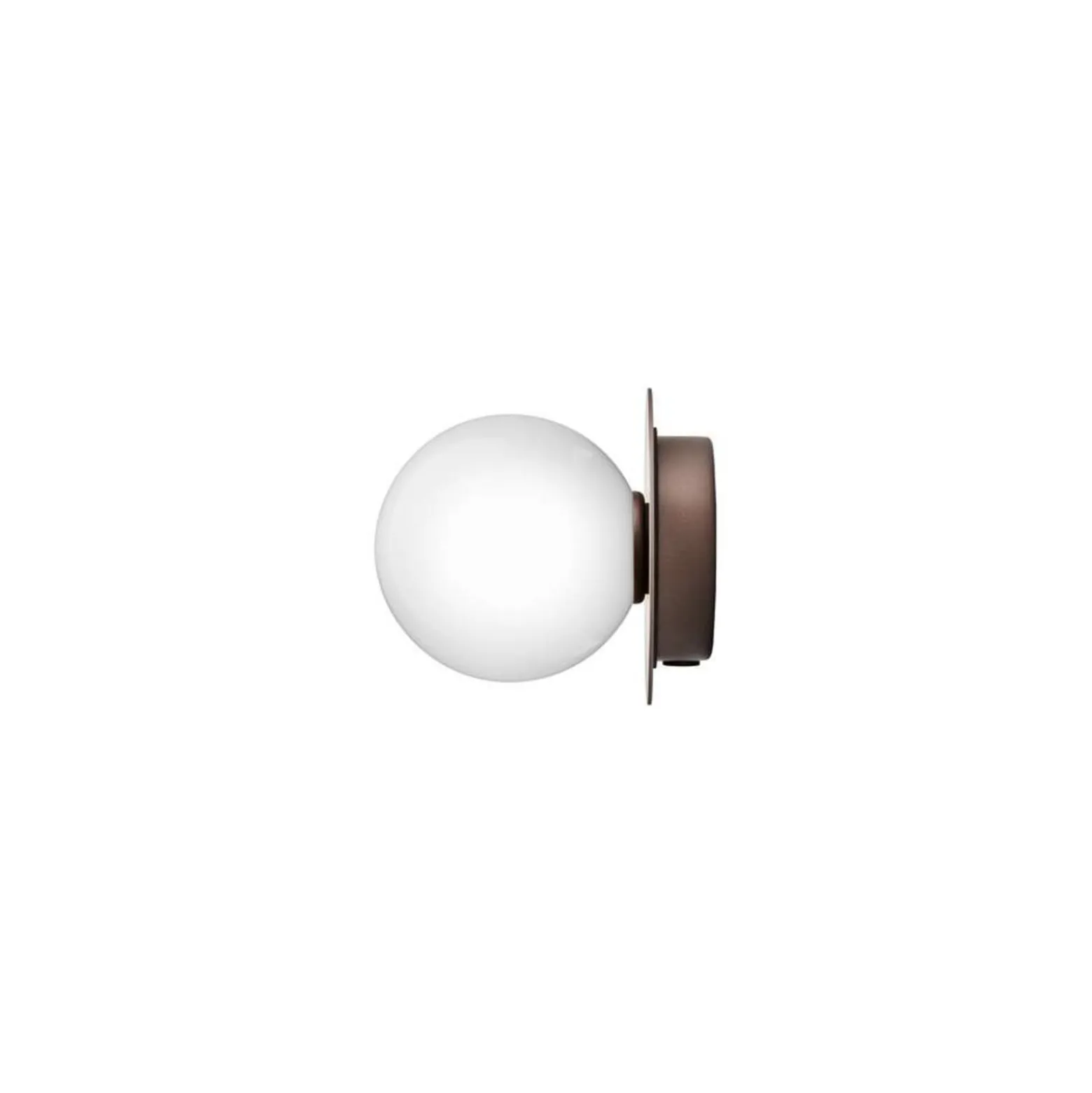 Nuura Liila 1 seinä-/kattovalaisin, Ø 14 cm IP44, pronssi/opaalinen