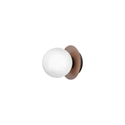 Nuura Liila 1 seinä-/kattovalaisin, Ø 14 cm IP44, pronssi/opaalinen