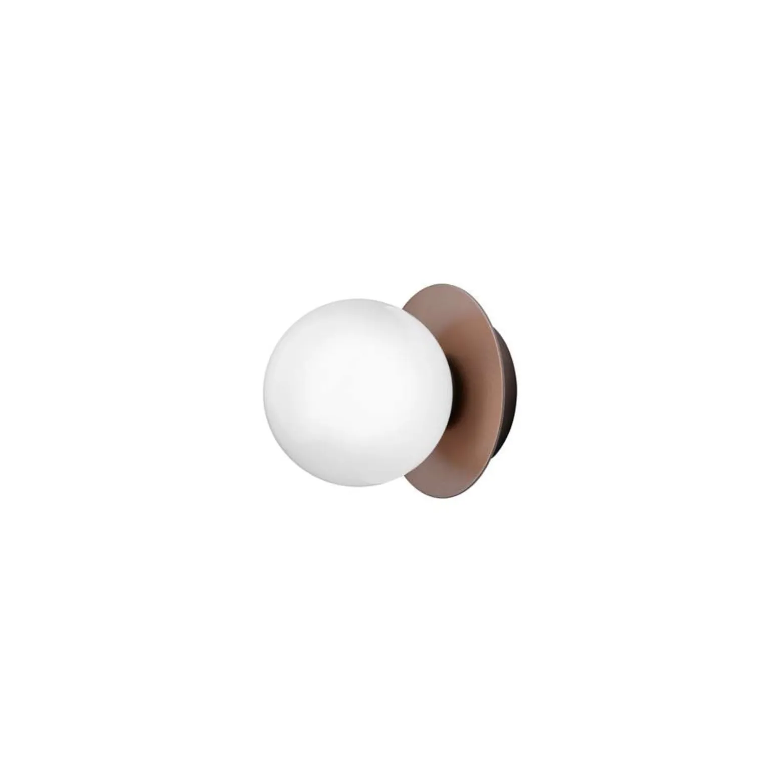 Nuura Liila 1 seinä-/kattovalaisin, Ø 14 cm IP44, pronssi/opaalinen