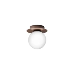 Nuura Liila 1 seinä-/kattovalaisin, Ø 14 cm IP44, pronssi/opaalinen